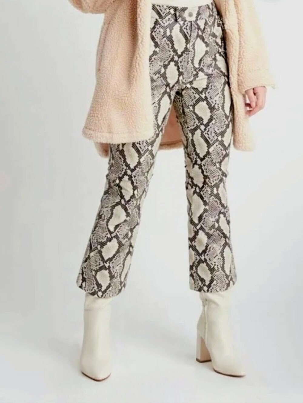 Choosy Snake Print Straight-Leg Pants Sz 4